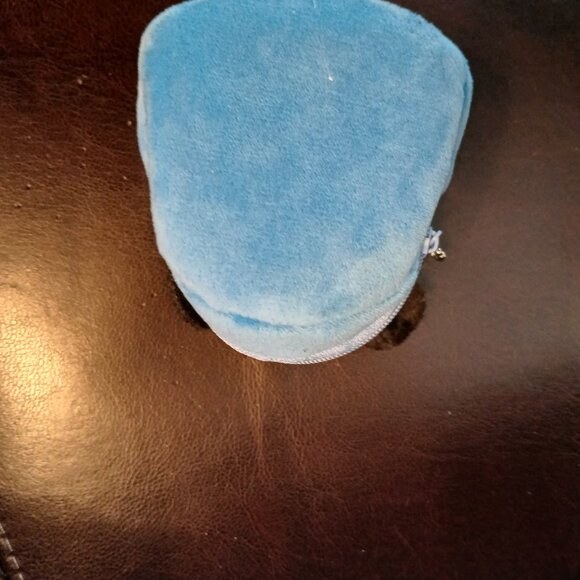 BLUE Fur PANDA Bear Coin Purse STITCHED Eyes Nose 3D Black ears Bow - Picture 5 of 6